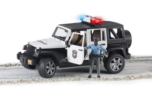 Jeep Wrangler Polizeifahrzeug mit Polizist