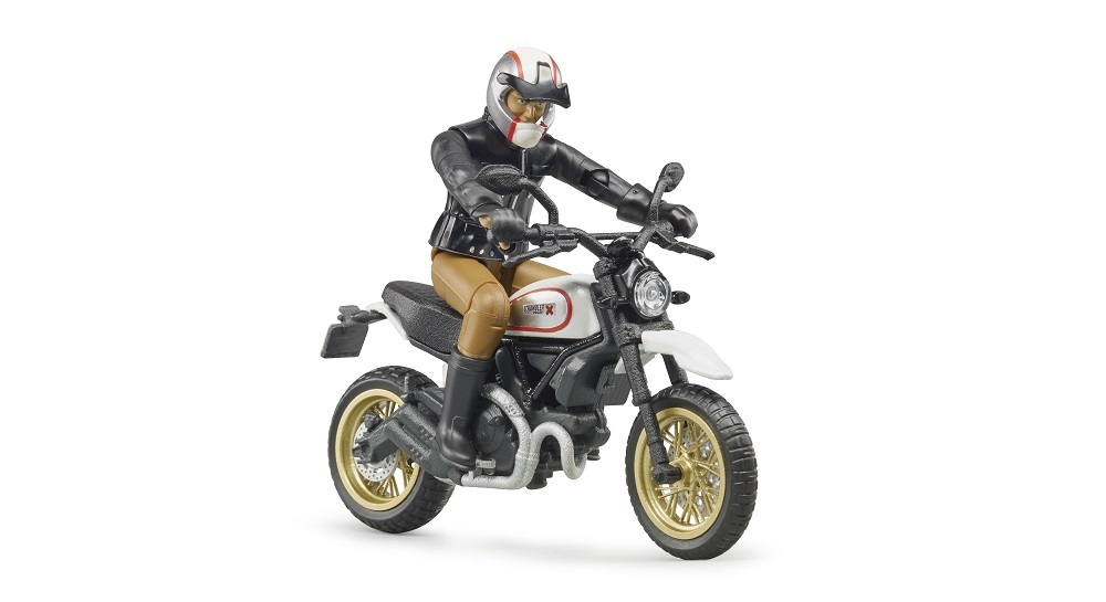 Bruder Freizeit Scrambler Ducati Desert Sled m Fahrer Motorrad Modell Spielzeug 